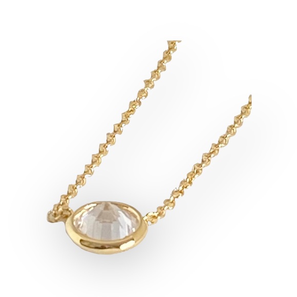 new Lassaire ☺︎︎ Bezel Set Simulated Diamond Necklace ☺︎︎ 18K Gold Plated 925 SS - Picture 12 of 16